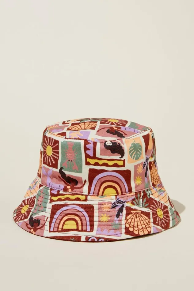 Kids Reversible Bucket Hat Hennamermaid Paradise Girls Cotton On Swimwear