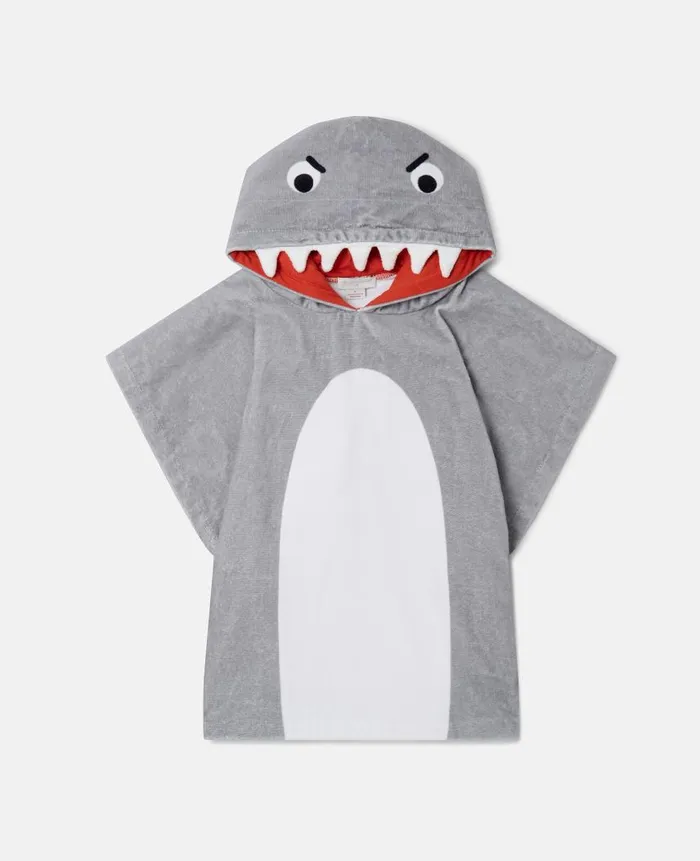 Kids Shoes And Accessories Stella McCartney Shark Hooded Towel Grey