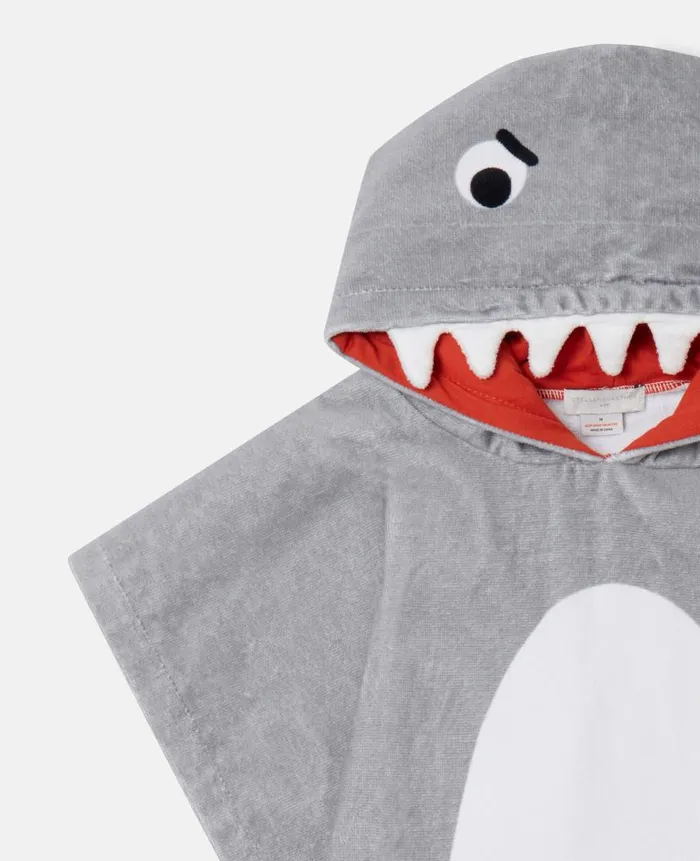Kids Shoes And Accessories Stella McCartney Shark Hooded Towel Grey
