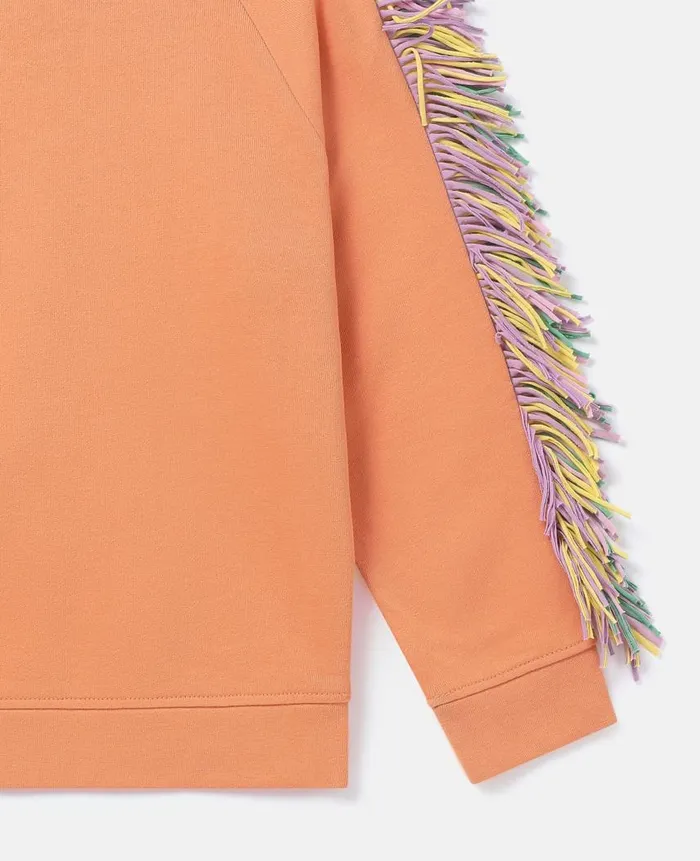 Kids Sweaters and Cardigans Stella McCartney Fringed Star Sweatshirt Orange