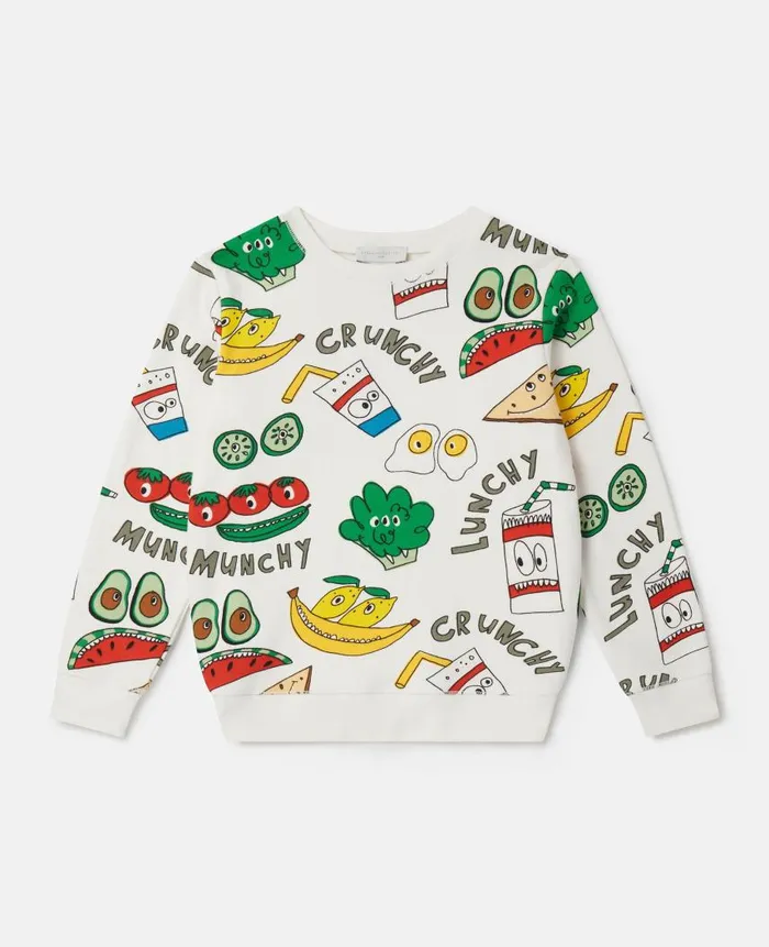 Kids TShirts And Sweatshirt Stella McCartney Crunchy Lunchy Print Sweatshirt White Multicolour Kids TShirts And Sweatshirt Stella McCartney Crunchy Lunchy Print Sweatshirt White Multicolour