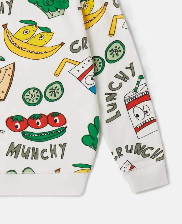 Kids TShirts And Sweatshirt Stella McCartney Crunchy Lunchy Print Sweatshirt White Multicolour