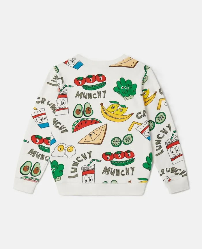 Kids TShirts And Sweatshirt Stella McCartney Crunchy Lunchy Print Sweatshirt White Multicolour