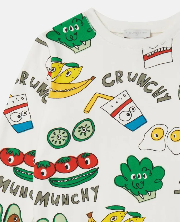 Kids TShirts And Sweatshirt Stella McCartney Crunchy Lunchy Print Sweatshirt White Multicolour