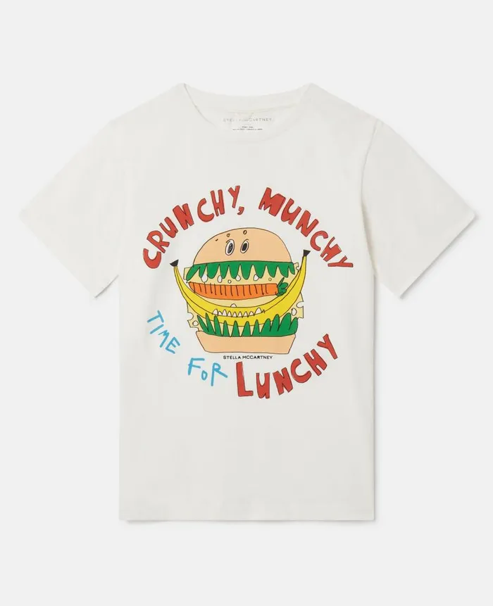 Kids TShirts And Sweatshirt Stella McCartney Crunchy Lunchy TShirt Ivory