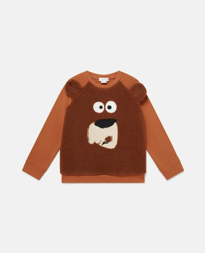 Kids TShirts And Sweatshirt Stella McCartney Grizzly Bear Fleece Sweatshirt Brown Kids TShirts And Sweatshirt Stella McCartney Grizzly Bear Fleece Sweatshirt Brown