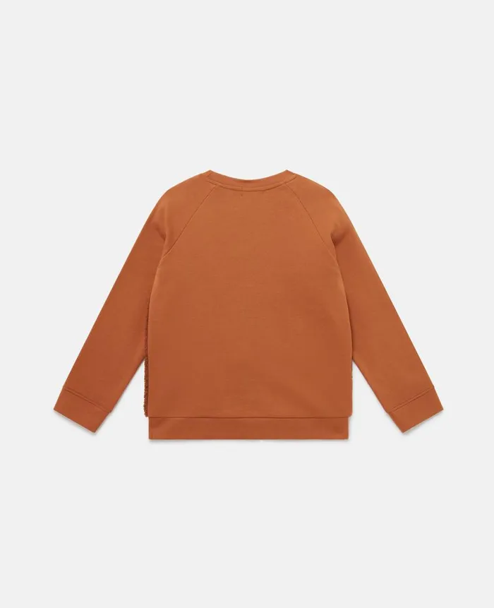 Kids TShirts And Sweatshirt Stella McCartney Grizzly Bear Fleece Sweatshirt Brown