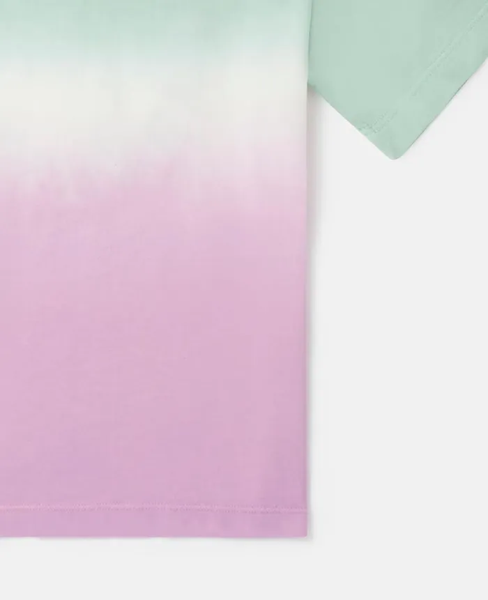 Kids TShirts And Tops Stella McCartney Medallion Logo Ombr TShirt Pastel Multicolour