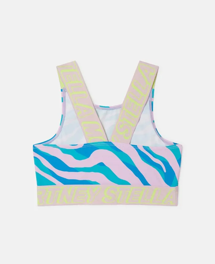 Kids TShirts And Tops Stella McCartney Zebra Print Crop Top Blue Multicolour