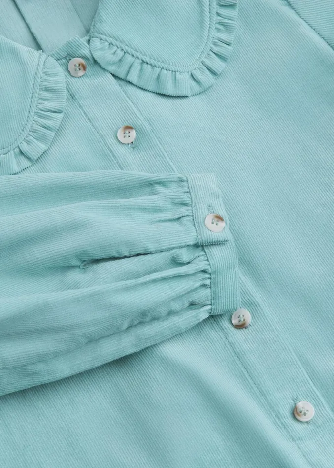 Kids Tops Whistles Blue Babycord Collar Top
