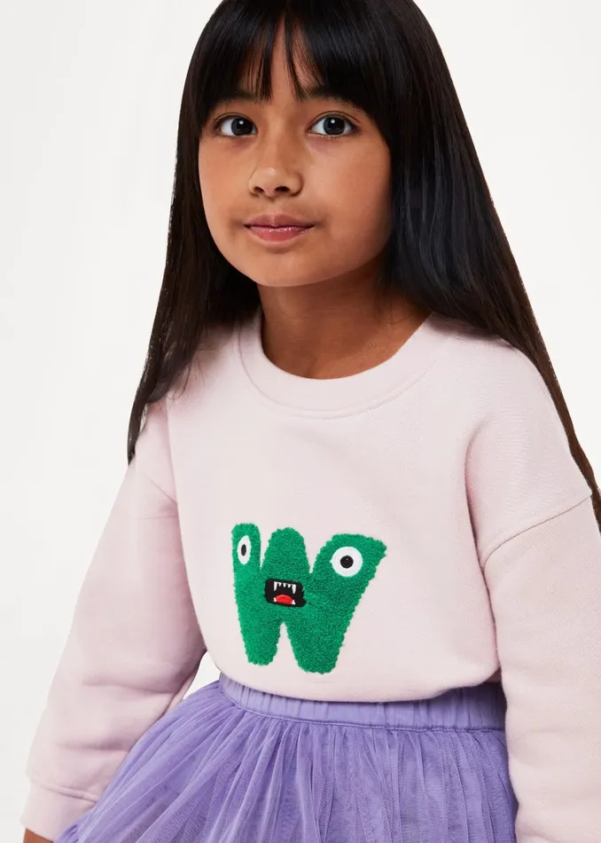 Kids Tops Whistles Pink Monster Sweatshirt