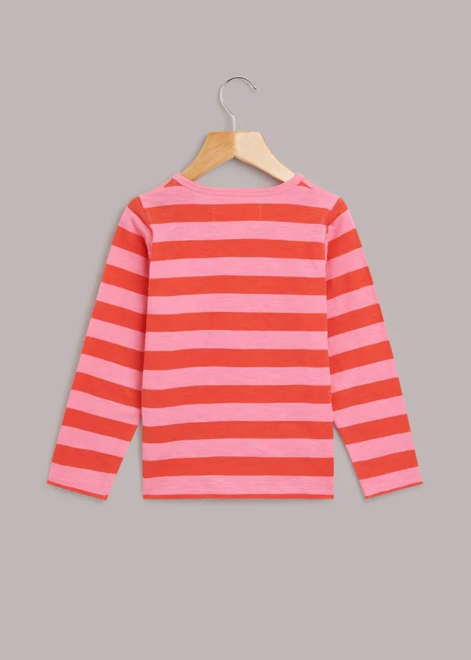 Kids Tops Whistles Pink Stripe Long Sleeve Tee