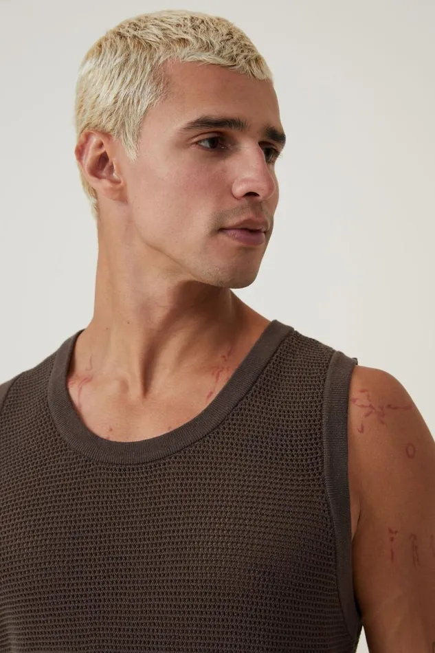 Knit Tank Ashen Brown Men Cotton On Tees and Tanks Knit Tank Ashen Brown Men Cotton On Tees and Tanks