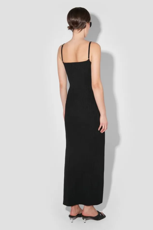 Knitted Seamless Maxi Dress With Slit Black Women MISBHV Dresses
