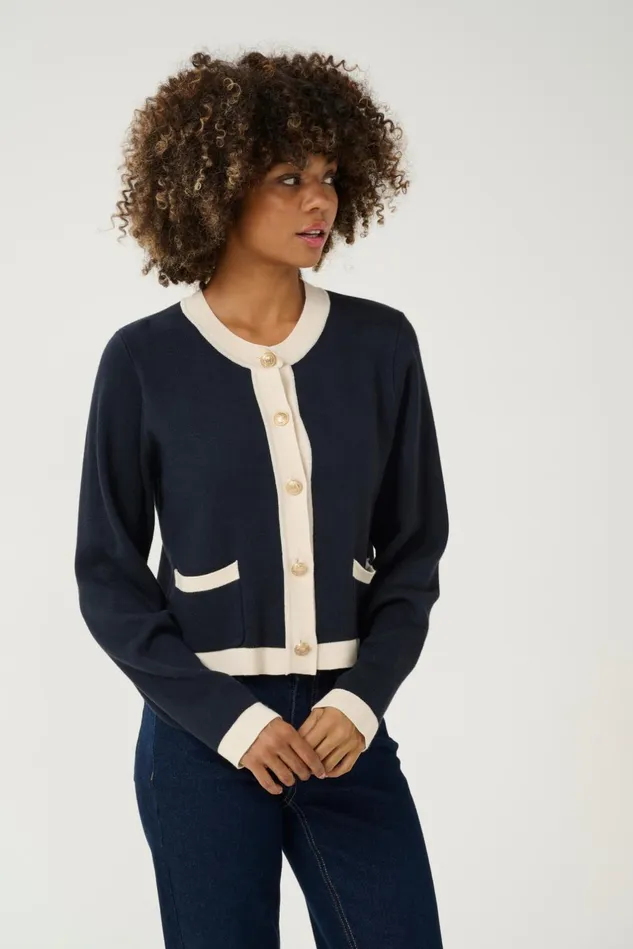 Knitwear and Cardigans Women CULTURE CUaio Cardigan Dress Blues Solid