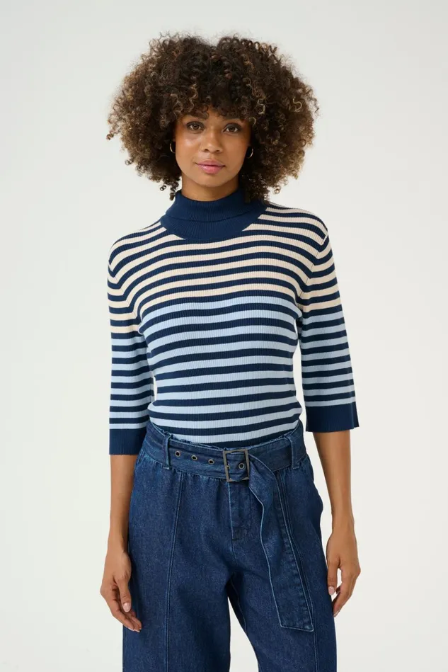 Knitwear and Cardigans Women CULTURE CUannemette Pullover Light Bluenavywhitecap