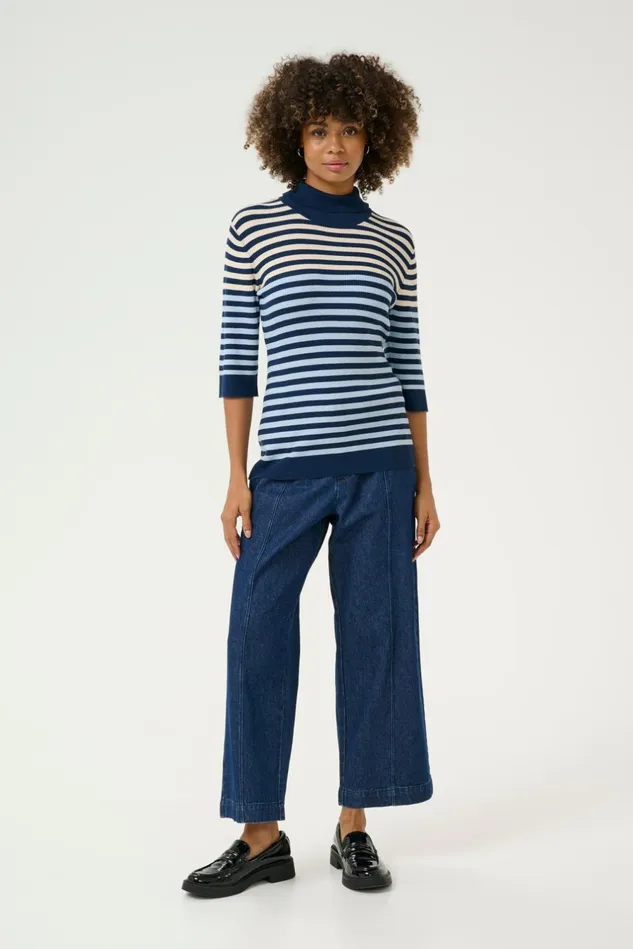 Knitwear and Cardigans Women CULTURE CUannemette Pullover Light Bluenavywhitecap