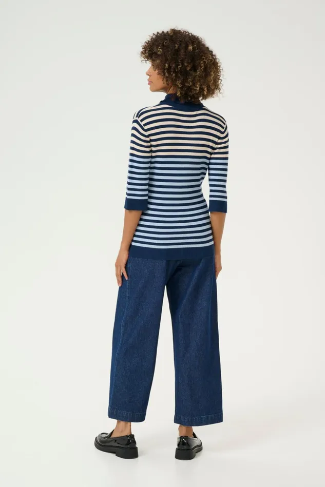 Knitwear and Cardigans Women CULTURE CUannemette Pullover Light Bluenavywhitecap