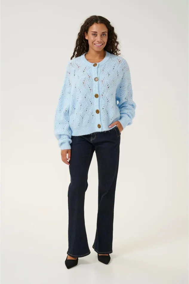 Knitwear and Cardigans Women CULTURE CUkimmy Cardigan Cashmere Blue Melange