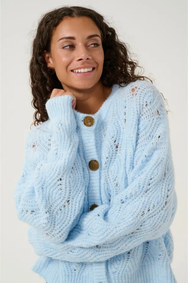 Knitwear and Cardigans Women CULTURE CUkimmy Cardigan Cashmere Blue Melange