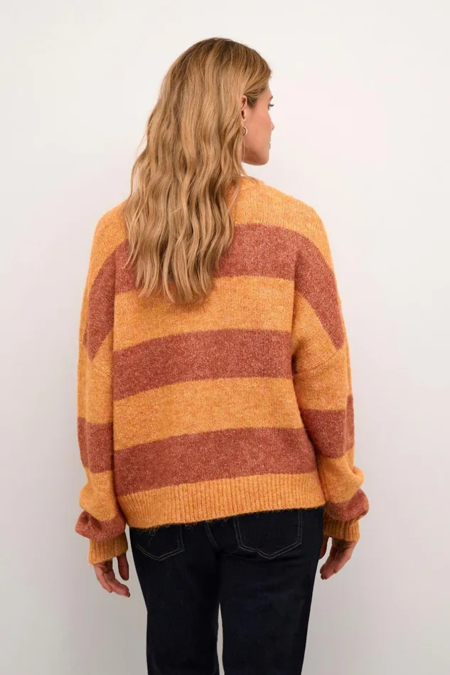 Knitwear and Cardigans Women CULTURE CUkimmy Pullover Orangespice Melange Stripe