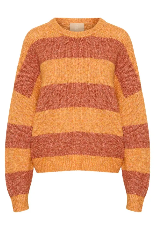 Knitwear and Cardigans Women CULTURE CUkimmy Pullover Orangespice Melange Stripe