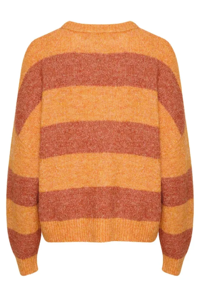 Knitwear and Cardigans Women CULTURE CUkimmy Pullover Orangespice Melange Stripe