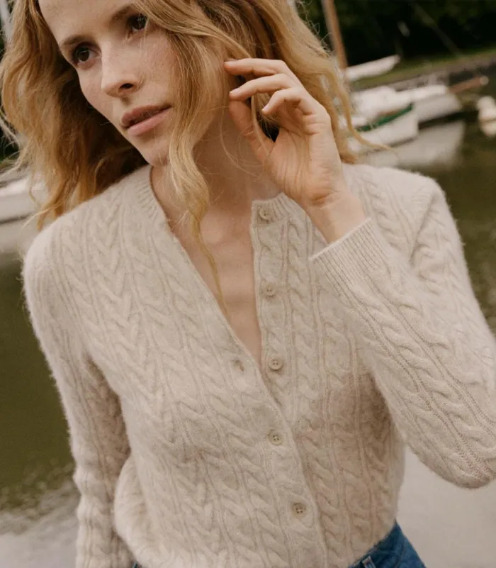 Knitwear Women DEN Dana Cable Cashmere Cardigan Cottage Knitwear Women DEN Dana Cable Cashmere Cardigan Cottage