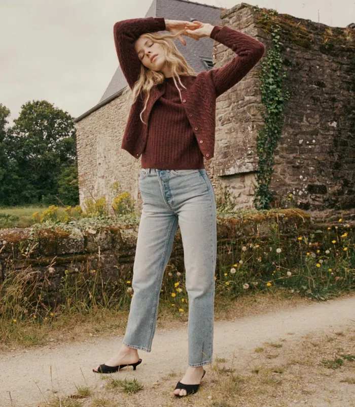 Knitwear Women DEN Dana Cable Cashmere Cardigan Dark Garnet Knitwear Women DEN Dana Cable Cashmere Cardigan Dark Garnet