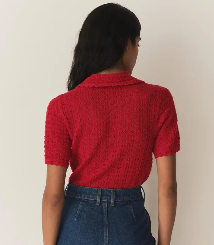 Knitwear Women DEN Gloriana Top Wild Cherry Knitwear Women DEN Gloriana Top Wild Cherry