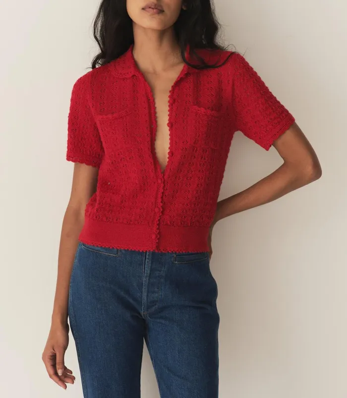 Knitwear Women DEN Gloriana Top Wild Cherry Knitwear Women DEN Gloriana Top Wild Cherry