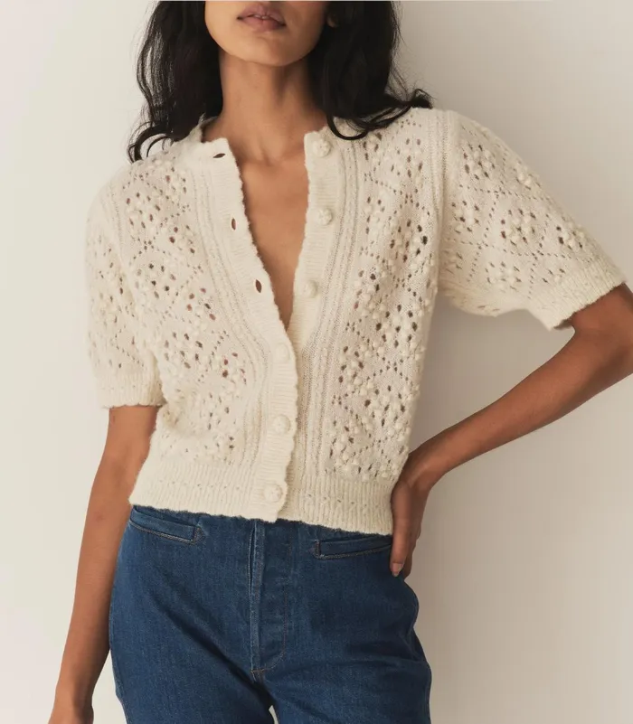 Knitwear Women DEN Mirabelle Cardigan Ivory