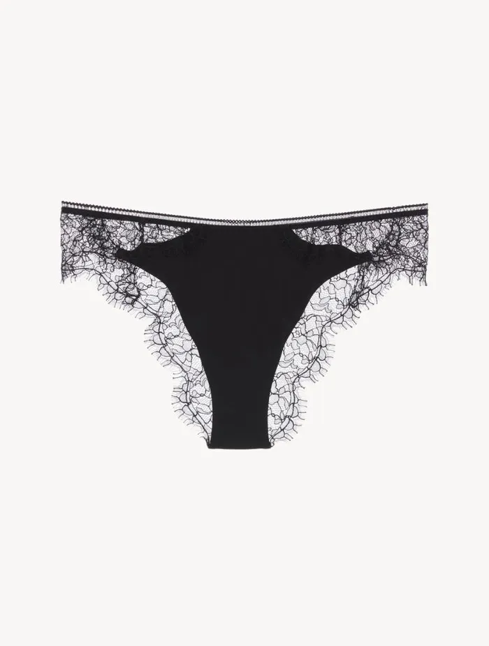 Lace Brazilian Briefs In Onyx Lingerie La Perla Brazilian