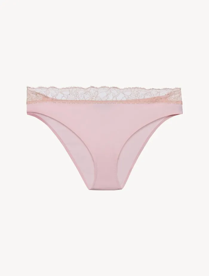 Lace Medium Brief In Powder Pink And Sand Lingerie La Perla Midrise