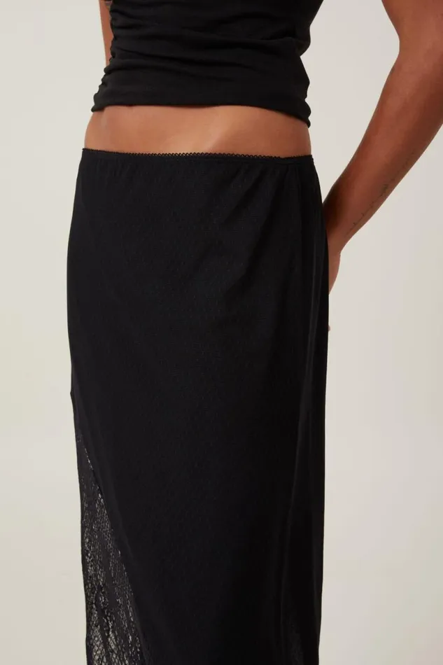 Lace Panel Maxi Skirt Black Women Cotton On Skirts