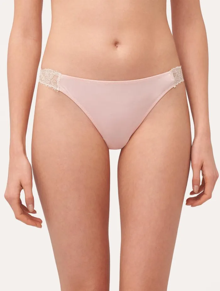Lace Thong In Rose And Cream Lingerie La Perla G String and Thong