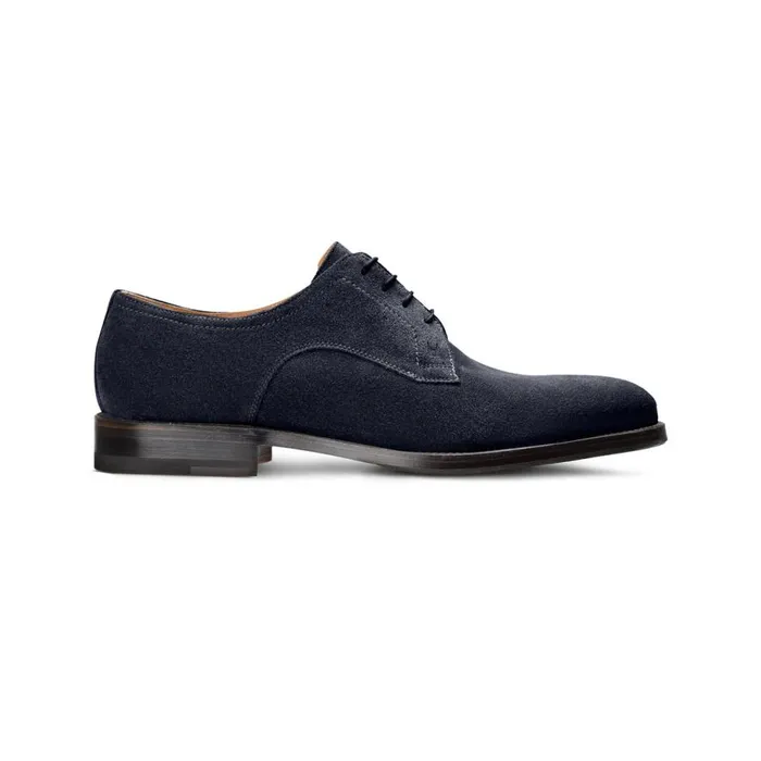 Lace Ups Men Moreschi Blue Suede Derby