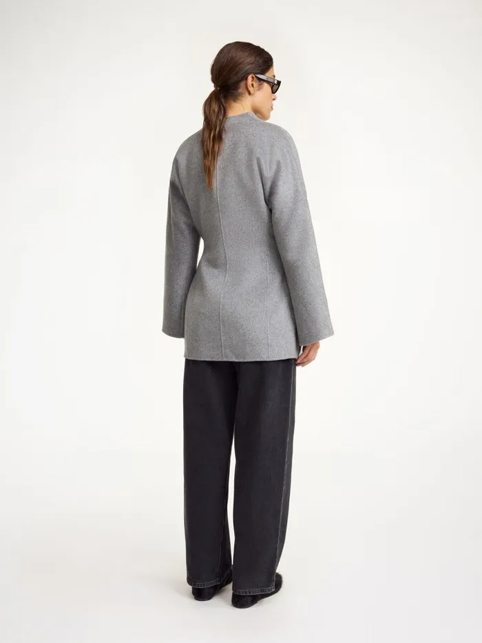 Lalou Wool Blazer Grey Melange Women By Malene Birger Blazers