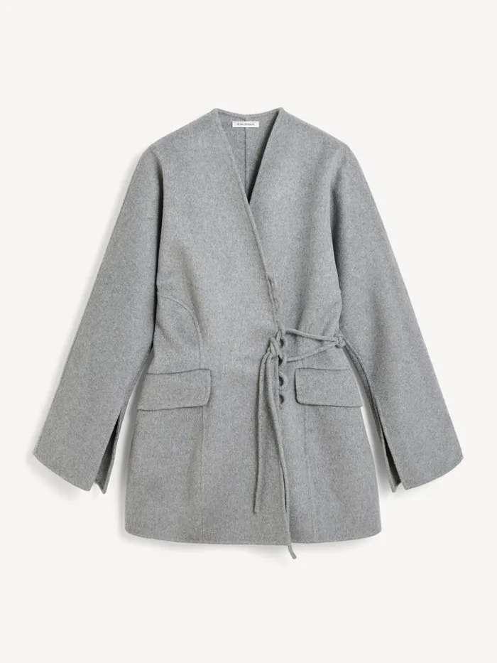 Lalou Wool Blazer Grey Melange Women By Malene Birger Blazers