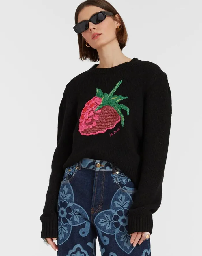 Lampone Sweater Black Women La Double J Knitwear