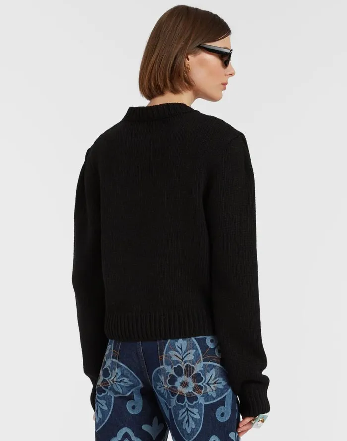 Lampone Sweater Black Women La Double J Knitwear Lampone Sweater Black Women La Double J Knitwear