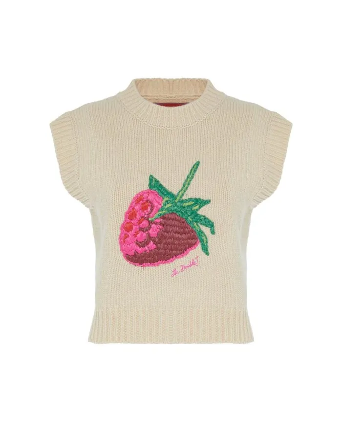 Lampone Vest Beige Women La Double J Knitwear Lampone Vest Beige Women La Double J Knitwear