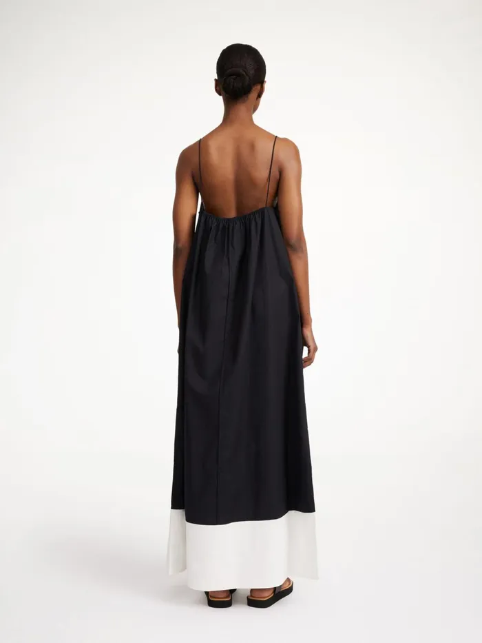 Lanney Organic Cotton Maxi Dress Block Stripe Black White Women By Malene Birger Dresses