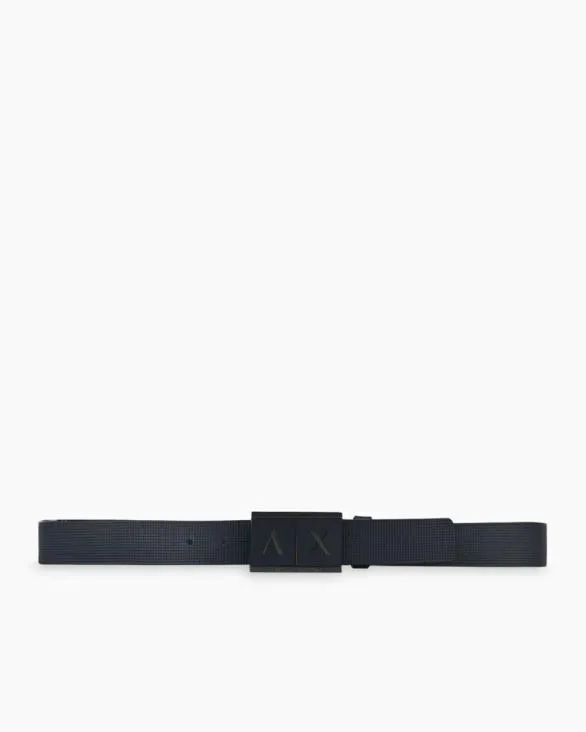 Leather Belt With Rectangular Buckle Navyblue Men Armani Belts Leather Belt With Rectangular Buckle Navyblue Men Armani Belts