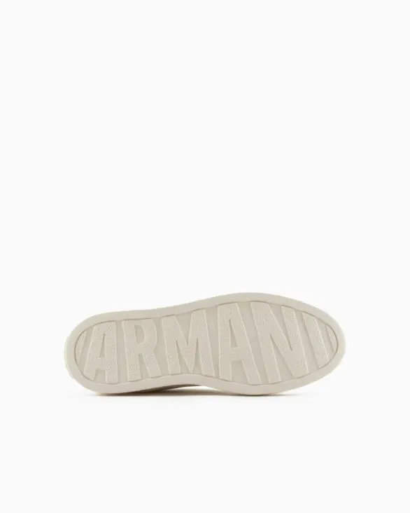 Leather Sneakers With Mesh Insert White Men Armani Sneakers Leather Sneakers With Mesh Insert White Men Armani Sneakers