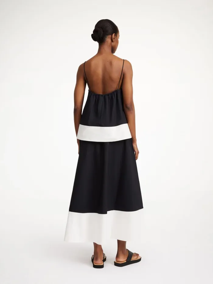 Leonnes Organic Cotton Top Block Stripe Black White Women By Malene Birger Tops and Blouses