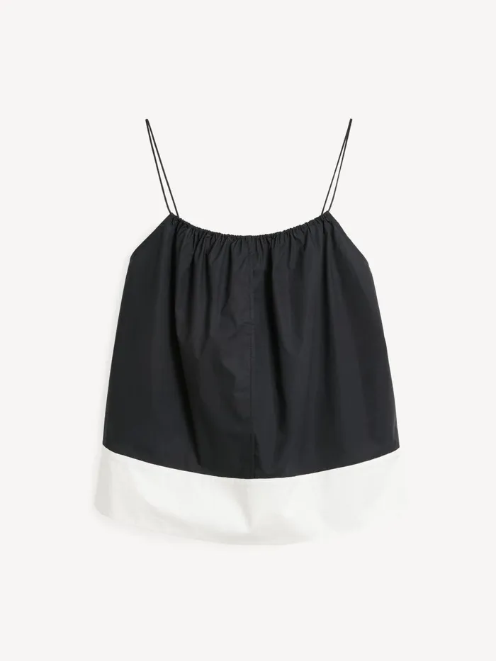 Leonnes Organic Cotton Top Block Stripe Black White Women By Malene Birger Tops and Blouses