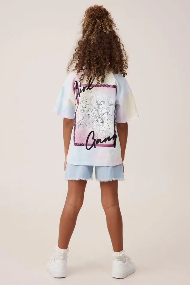 License Drop Shoulder Short Sleeve Tee Lcn Dis Girl Gangtie Dye Girls Cotton On Tops and TShirts License Drop Shoulder Short Sleeve Tee Lcn Dis Girl Gangtie Dye Girls Cotton On Tops and TShirts