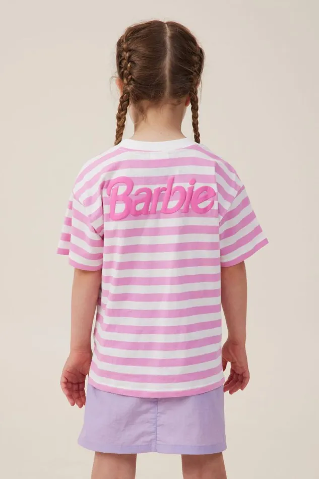 License Drop Shoulder Short Sleeve Tee Lcn Mat Barbie Logopink Gerbera Stripe Girls Cotton On Tops and TShirts License Drop Shoulder Short Sleeve Tee Lcn Mat Barbie Logopink Gerbera Stripe Girls Cotton On Tops and TShirts