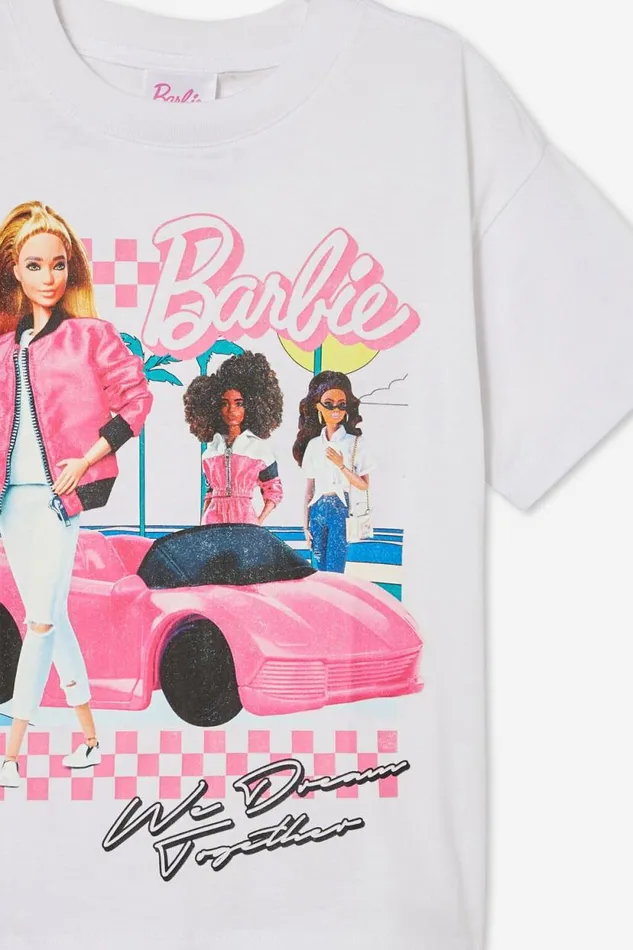 License Drop Shoulder Short Sleeve Tee Lcn Mat Barbie We Dream Togetherwhite Girls Cotton On Tops and TShirts License Drop Shoulder Short Sleeve Tee Lcn Mat Barbie We Dream Togetherwhite Girls Cotton On Tops and TShirts